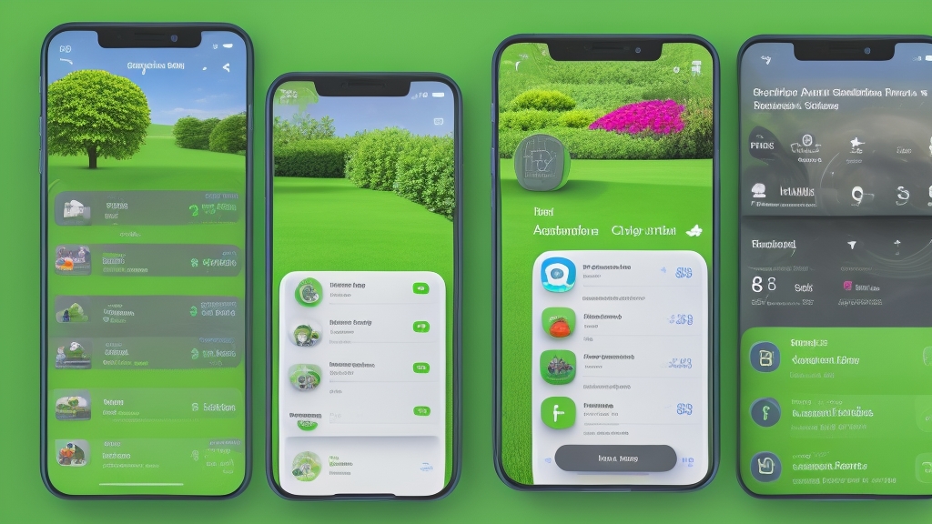 Modern okostelefon alkalmazás robot fűnyíró vezérléshez GPS térképpel és beállításokkal